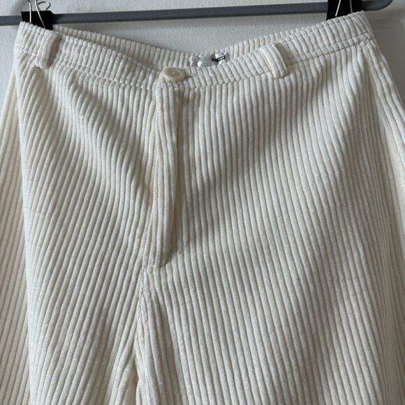 Amuse Society Winter White Wide Corduroy Back Pocket Ankle Flare Pants 27 - Picture 6 of 14